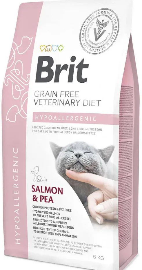 Brit Veterinary Diet Hypoallergenic Salmon&Pea Sucha Karma dla kota op. 5kg