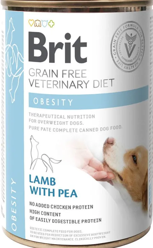 Brit Veterinary Diet Obesity Lamb&Pea Mokra Karma dla psa op. 400g Pakiet 6szt.