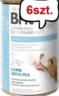 Brit Veterinary Diet Obesity Lamb&Pea Mokra Karma dla psa op. 400g Pakiet 6szt.