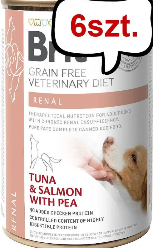 Brit Veterinary Diet Renal Tuna&Salmon&Pea Mokra Karma dla psa op. 400g Pakiet 6szt.
