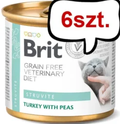 Brit Veterinary Diet Struvite Turkey&Pea Mokra Karma dla kota op. 200g Pakiet 6szt.