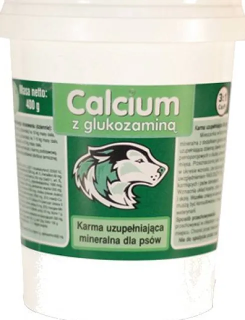 Calcium Preparat witaminowy Zielony z glukozaminą dla psa op. 400g