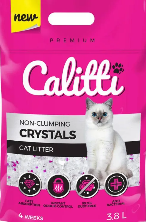Calitti Crystal Żwirek silikonowy bezzapachowy dla kota poj. 3,8l Pakiet 8szt.