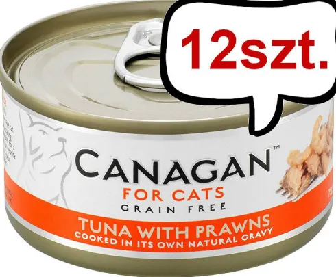 Canagan For Cats Tuna with Prawns Mokra Karma dla kota op. 75g Pakiet 12szt.