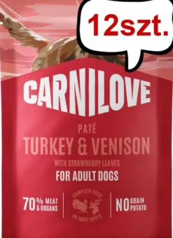 Carnilove Adult Turkey&Venison Pate Mokra Karma dla psa op. 300g Pakiet 12szt. SASZETKA