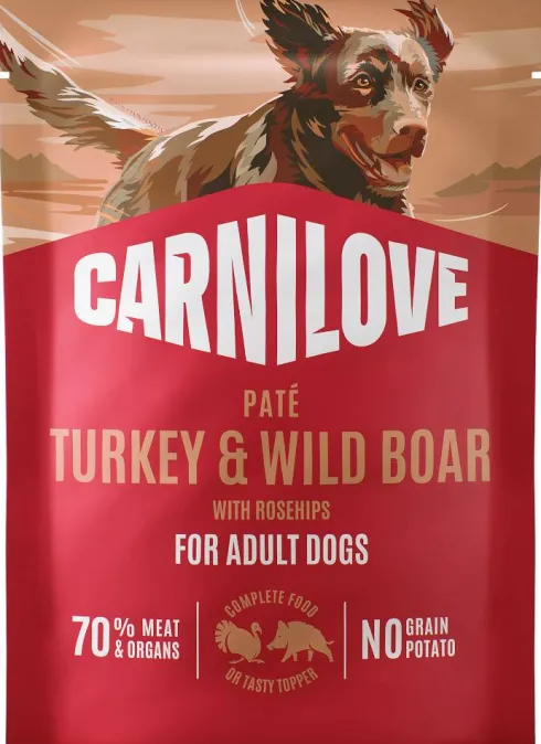 Carnilove Adult Turkey&Wild Boar Pate Mokra Karma dla psa op. 300g Pakiet 12szt. SASZETKA