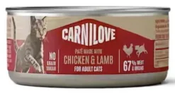Carnilove Cat Adult Chicken&Lamb Pate Mokra Karma dla kota op. 100g Pakiet 12szt.