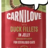 Carnilove Cat Adult Sterilised Duck Fillets in Jelly Mokra Karma dla kota op. 85g Pakiet 12szt.