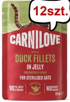 Carnilove Cat Adult Sterilised Duck Fillets in Jelly Mokra Karma dla kota op. 85g Pakiet 12szt.