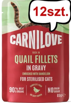 Carnilove Cat Adult Sterilised Quail Fillets in Gravy Mokra Karma dla kota op. 85g Pakiet 12szt.