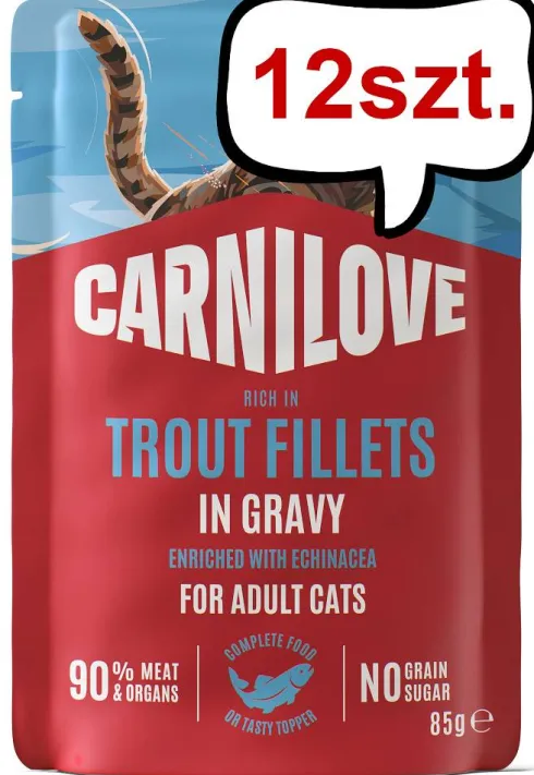 Carnilove Cat Adult Trout Fillets in Gravy Mokra Karma dla kota op. 85g Pakiet 12szt.
