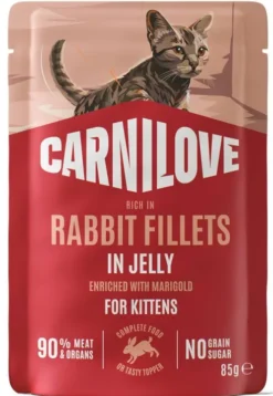 Carnilove Cat Kitten Rabbit Fillets in Jelly Mokra Karma dla kociąt op. 85g