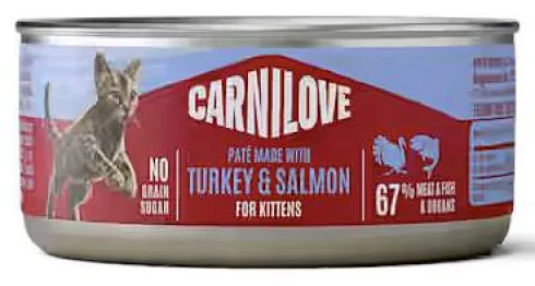 Carnilove Cat Kitten Turkey&Salmon Pate Mokra Karma dla kociąt op. 100g Pakiet 12szt.