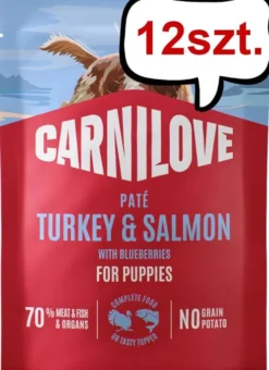 Carnilove Puppy Turkey&Salmon Pate Mokra Karma dla szczeniaka op. 300g Pakiet 12szt. SASZETKA
