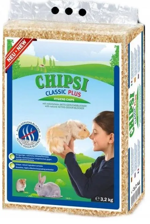 Chipsi Trociny prasowane Classic PLUS dla zwierząt op. 3.2kg (60l)