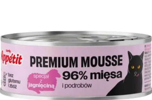 Comfy Appetit Premium Mousse z Jagnięciną Mokra karma dla kota 85g Pakiet 12szt. WYPRZEDAŻ