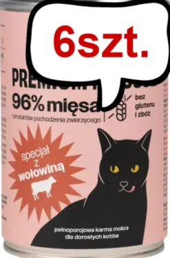 Comfy Appetit Premium Mousse z Wołowiną Mokra karma dla kota 400g Pakiet 6szt. WYPRZEDAŻ