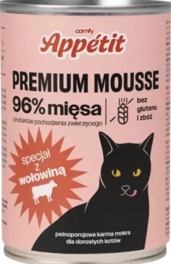 Comfy Appetit Premium Mousse z Wołowiną Mokra karma dla kota 400g Pakiet 6szt. WYPRZEDAŻ