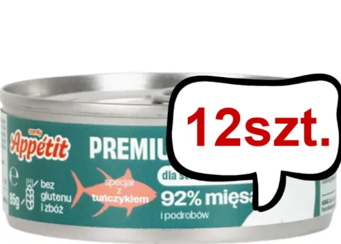 Comfy Appetit Premium Sterilized Mousse z Tuńczykiem Mokra karma dla kota 85g Pakiet 12szt. WYPRZEDAŻ