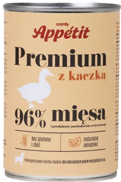 Comfy Appetit Premium z Kaczką Mokra karma dla psa 400g WYPRZEDAŻ