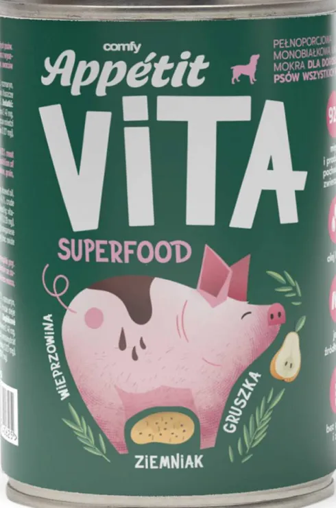 Comfy Appetit Vita Wieprzowina Mokra karma dla psa 400g WYPRZEDAŻ