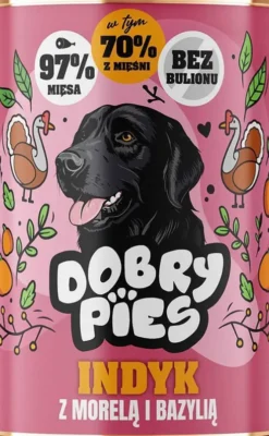 Dobry Pies Adult Indyk z morelą i bazylią Mokra karma dla psa op. 400g
