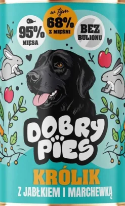 Dobry Pies Adult Królik z jabłkiem i marchewką Mokra karma dla psa op. 400g Pakiet 12szt.