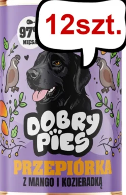 Dobry Pies Adult Przepiórka z mango i kozieradką Mokra karma dla psa op. 400g Pakiet 12szt.