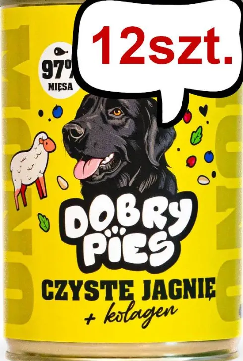 Dobry Pies Monoprotein Adult Czysta Jagnięcina Mokra karma dla psa op. 400g Pakiet 12szt.