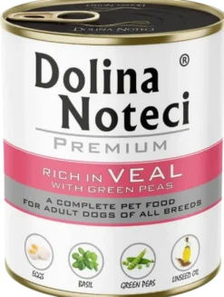 Dolina Noteci Premium Adult Cielęcina z Groszkiem Mokra Karma dla psa op. 800g Pakiet 12szt.
