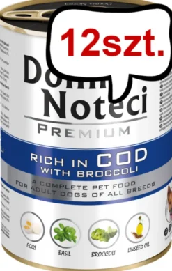Dolina Noteci Premium Adult Dorsz z Brokułami Mokra Karma dla psa op. 400g Pakiet 12szt.