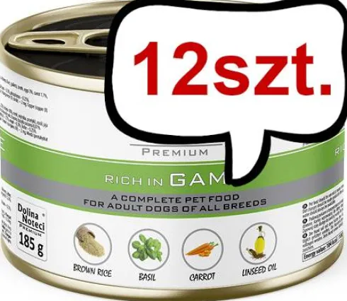 Dolina Noteci Premium Adult Dziczyzna Mokra Karma dla psa op. 185g Pakiet 12szt.