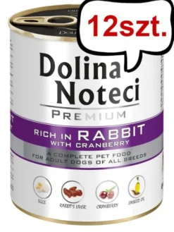 Dolina Noteci Premium Adult Królik z Żurawiną Mokra Karma dla psa op. 800g Pakiet 12szt.