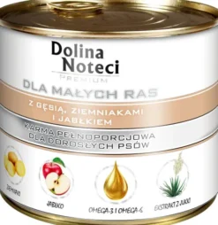 Dolina Noteci Premium Adult Small Gęś z ziemniakami i jabłkiem Mokra Karma dla psa op. 185g Pakiet 12szt.
