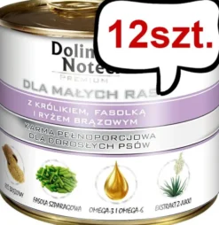 Dolina Noteci Premium Adult Small Królik z fasolką i ryżem brązowym Mokra Karma dla psa op. 185g Pakiet 12szt.