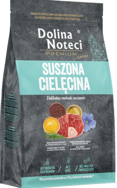 Dolina Noteci Premium Adult Sterilised Cielęcina Suszona Karma dla kota op. 2kg