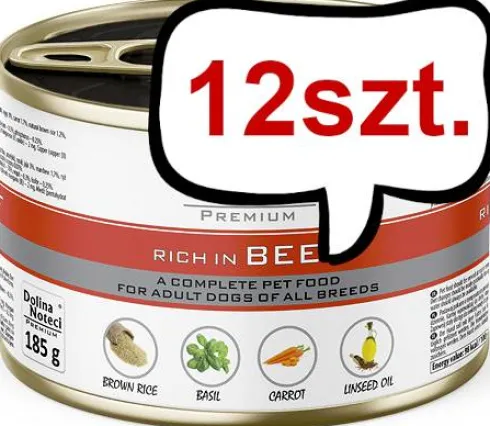Dolina Noteci Premium Adult Wołowina Mokra Karma dla psa op. 185g Pakiet 12szt.