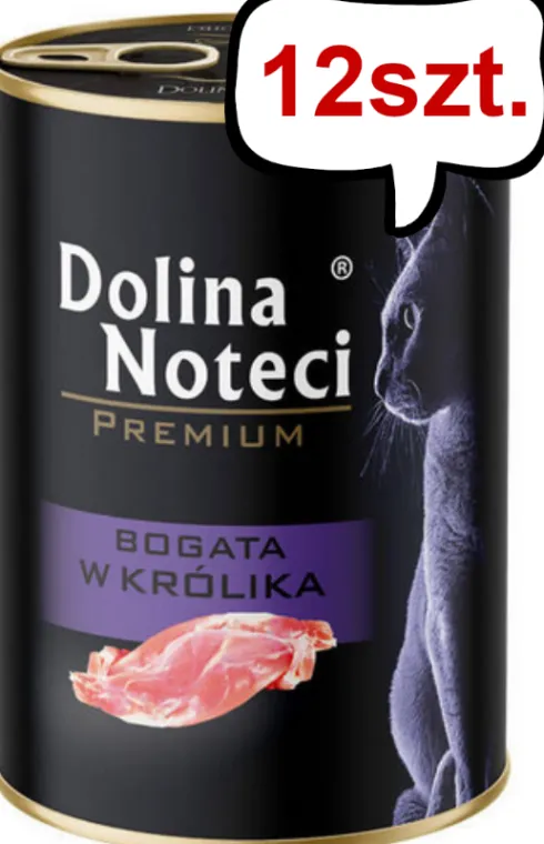 Dolina Noteci Premium Bogata w Królika Mokra Karma dla kota op. 400g Pakiet 12szt.