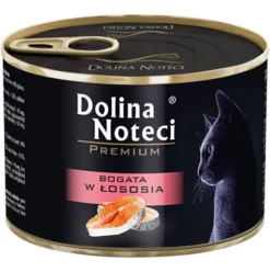 Dolina Noteci Premium Bogata w Łososia Mokra Karma dla kota op. 185g Pakiet 12szt.
