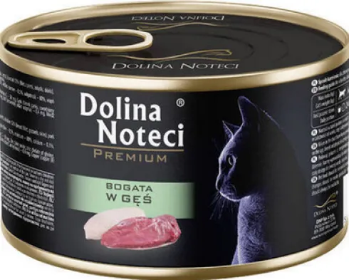 Dolina Noteci Premium Bogata w Gęsinę Mokra Karma dla kota op. 185g