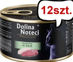Dolina Noteci Premium Bogata w Gęsinę Mokra Karma dla kota op. 185g Pakiet 12szt.