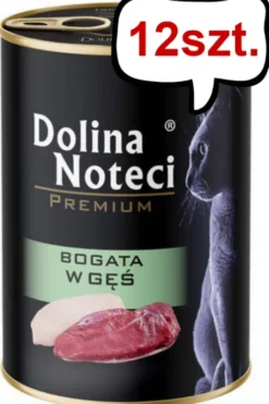 Dolina Noteci Premium Bogata w Gęsinę Mokra Karma dla kota op. 400g Pakiet 12szt.