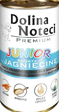 Dolina Noteci Premium Junior Jagnięcina Mokra Karma dla szczeniaka op. 400g Pakiet 12szt.