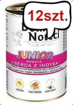 Dolina Noteci Premium Junior Serca Indyka Mokra Karma dla szczeniaka op. 400g Pakiet 12szt.