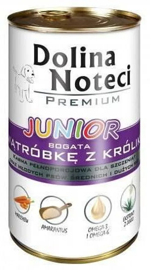 Dolina Noteci Premium Junior Wątróbka z królika Mokra Karma dla szczeniaka op. 400g Pakiet 12szt.