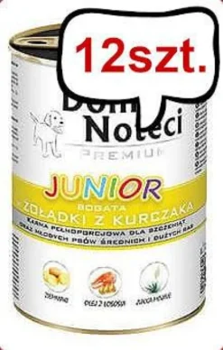 Dolina Noteci Premium Junior Żołądki Kurczak Mokra Karma dla szczeniaka op. 400g Pakiet 12szt.