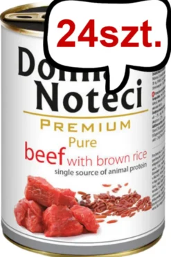 Dolina Noteci Premium Pure Beef with brown rice Mokra Karma dla psa op. 400g Pakiet 24szt. WYPRZEDAŻ