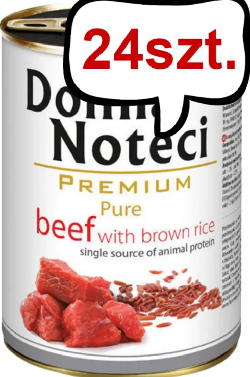 Dolina Noteci Premium Pure Beef with brown rice Mokra Karma dla psa op. 400g Pakiet 24szt. WYPRZEDAŻ