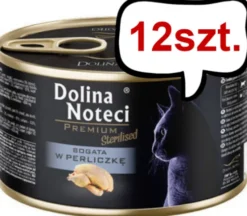Dolina Noteci Premium Sterilised Bogata w Perliczkę Mokra Karma dla kota op. 185g Pakiet 12szt.