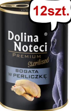 Dolina Noteci Premium Sterilised Bogata w Perliczkę Mokra Karma dla kota op. 400g Pakiet 12szt.